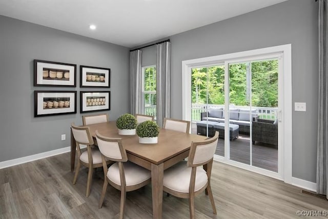 6 Abercrombie Dr, Chesterfield, VA 23838 - dining room with light wood-style flooring, baseboards, and recessed lighting