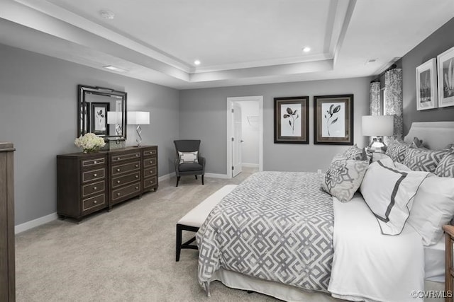 6 Abercrombie Dr, Chesterfield, VA 23838 - carpeted bedroom with a raised ceiling, baseboards, recessed lighting, a spacious closet, and crown molding