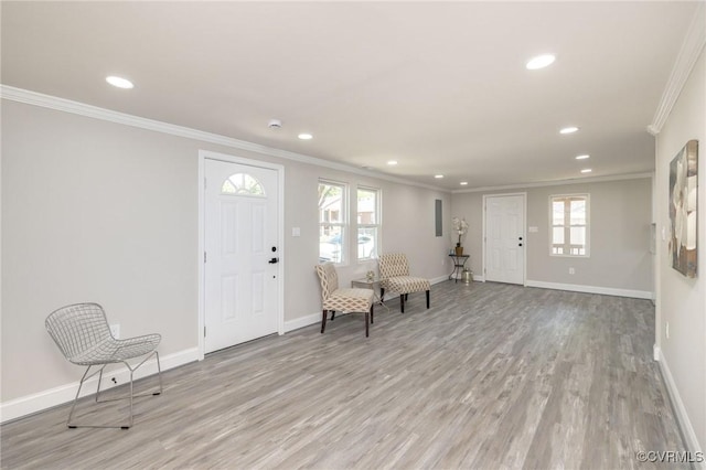 1701 Arlington Rd, Hopewell, VA 23860 - entrance foyer featuring crown molding, recessed lighting, baseboards, and a wealth of natural light