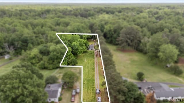 aerial view of a heavily wooded area