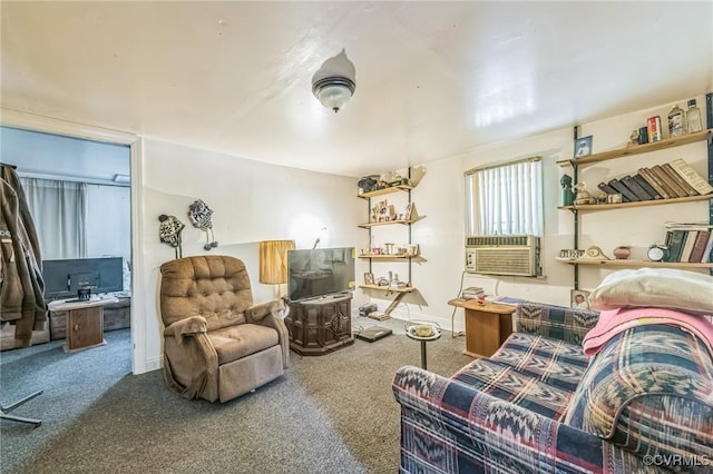 4591 Allen Rd, Jarratt, VA 23867 - living area with baseboards, cooling unit, and carpet flooring