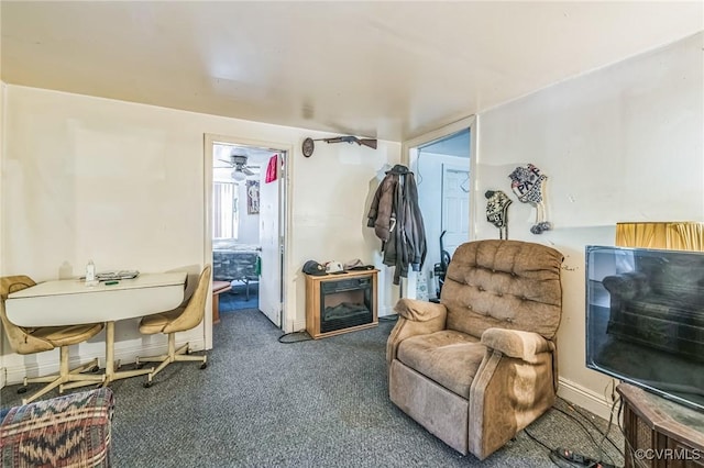 4591 Allen Rd, Jarratt, VA 23867 - sitting room featuring carpet and a glass covered fireplace
