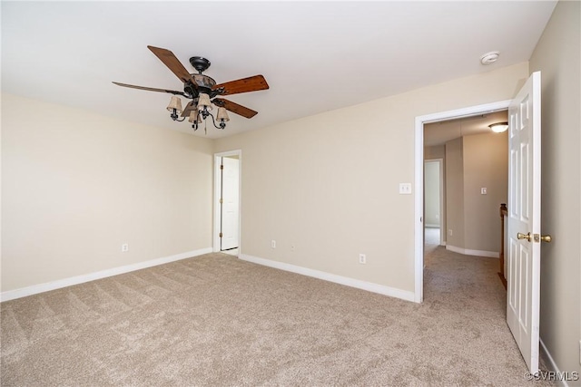 605 Spring St Unit P, Richmond, VA 23220 - empty room featuring a ceiling fan, light colored carpet, baseboards, and a smoke detector