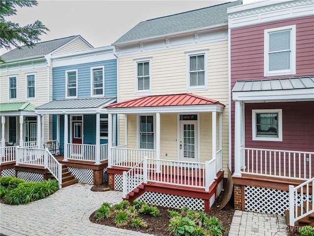 605 Spring St Unit P, Richmond, VA 23220 - townhome / multi-family property with a porch, a standing seam roof, and a metal roof