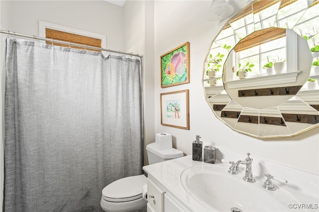 bathroom with toilet and vanity
