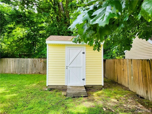 view of shed