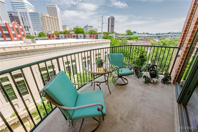 balcony with a view of city