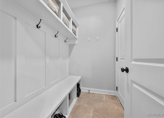 mudroom with baseboards