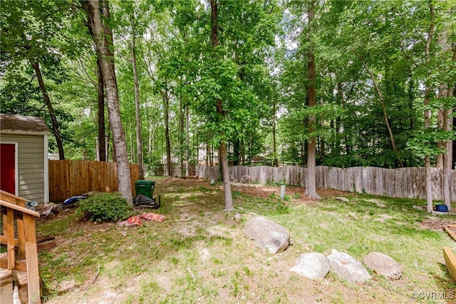 view of fenced backyard