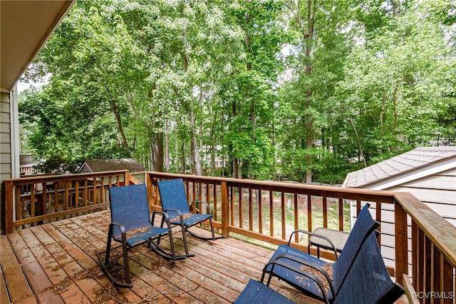 view of wooden deck