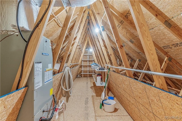 view of unfinished attic