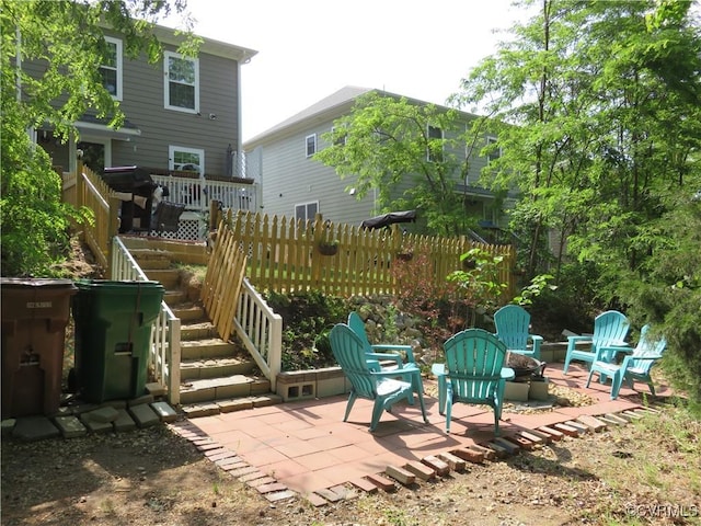 1632 Chestnut Park Ln, Richmond, VA 23222 - view of patio featuring an outdoor fire pit and fence