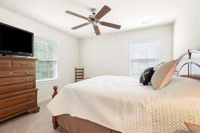 7315 Cornus Ave, Chesterfield, VA 23832 - bedroom featuring light carpet, a ceiling fan, and visible vents