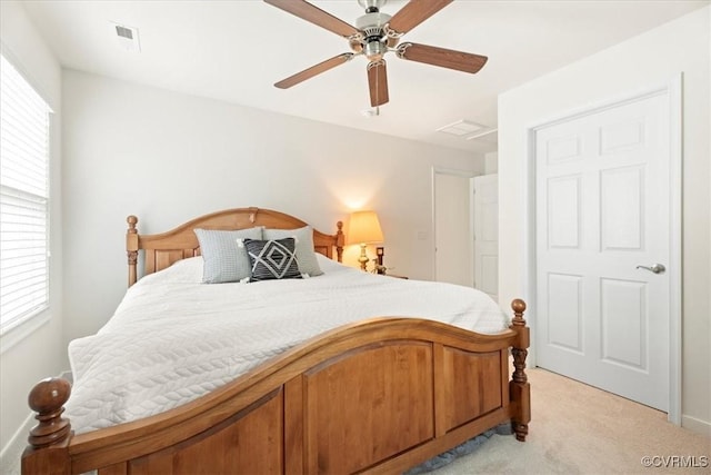 7315 Cornus Ave, Chesterfield, VA 23832 - bedroom with light carpet, a ceiling fan, and visible vents