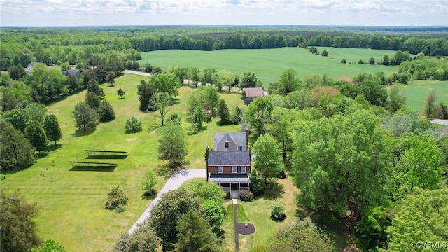 drone / aerial view with a rural view