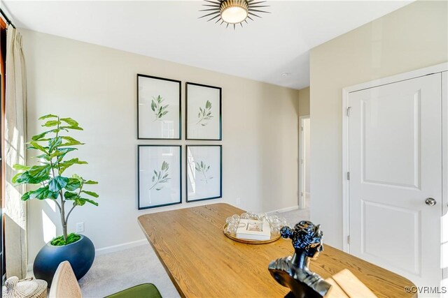 office featuring baseboards and carpet floors