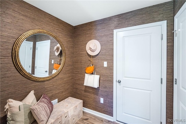 bathroom featuring wood finished floors