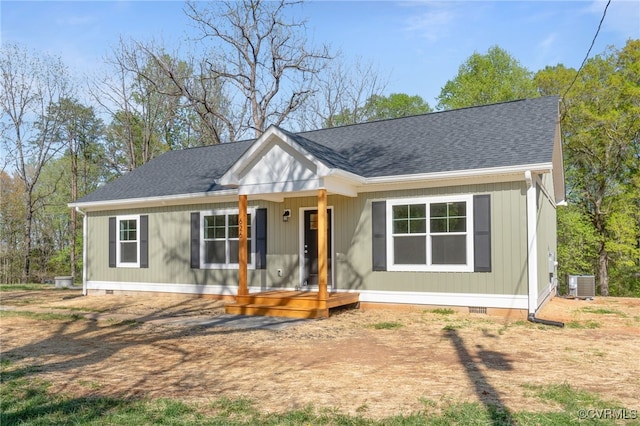 0 Union Church Rd, Palmyra, VA 22963 - view of front of home with central air condition unit, roof with shingles, and crawl space