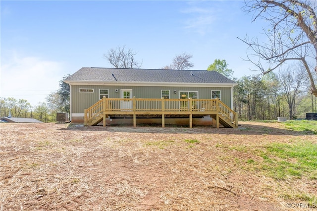 0 Union Church Rd, Palmyra, VA 22963 - rear view of house featuring stairway, a deck, and roof with shingles
