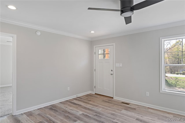 0 Union Church Rd, Palmyra, VA 22963 - foyer featuring crown molding, visible vents, baseboards, and recessed lighting