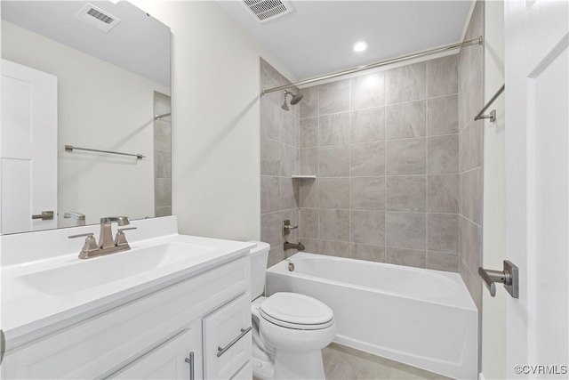 1255 Lazy River Rd, Chesterfield, VA 23114 - bathroom featuring bathing tub / shower combination, toilet, visible vents, and vanity