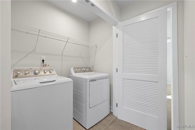 1255 Lazy River Rd, Chesterfield, VA 23114 - laundry area with light tile patterned floors and independent washer and dryer
