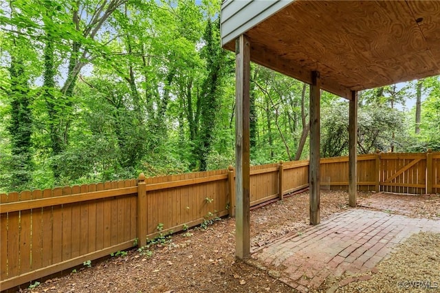 view of patio with a fenced backyard
