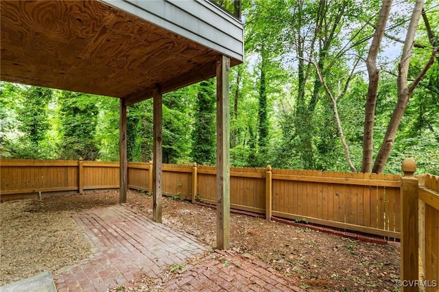 view of patio with a fenced backyard