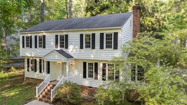 colonial home with a chimney