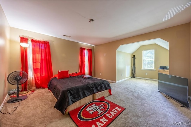 carpeted bedroom with baseboards