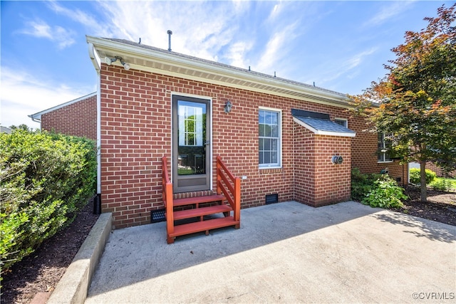 4916 Breckstone Pl, North Chesterfield, VA 23234 - rear view of property featuring entry steps, brick siding, and a patio