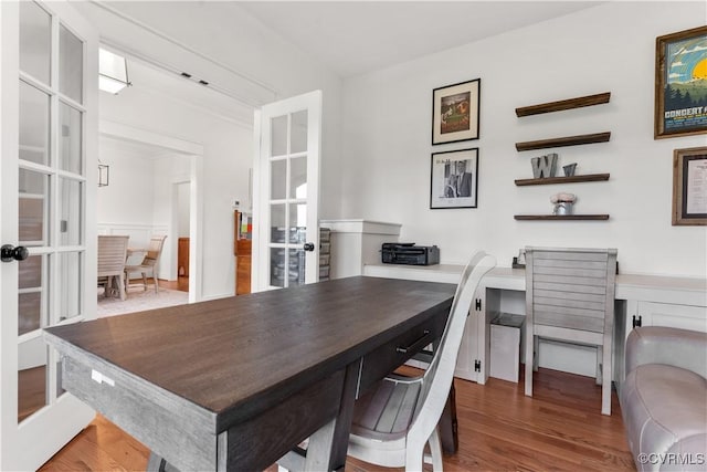 3307 Colston Ct, Powhatan, VA 23139 - home office featuring french doors, visible vents, and wood finished floors