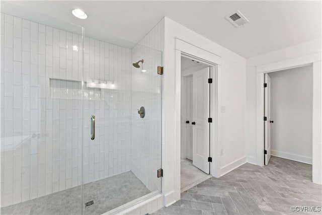 3307 Colston Ct, Powhatan, VA 23139 - full bathroom featuring baseboards, a shower stall, and visible vents