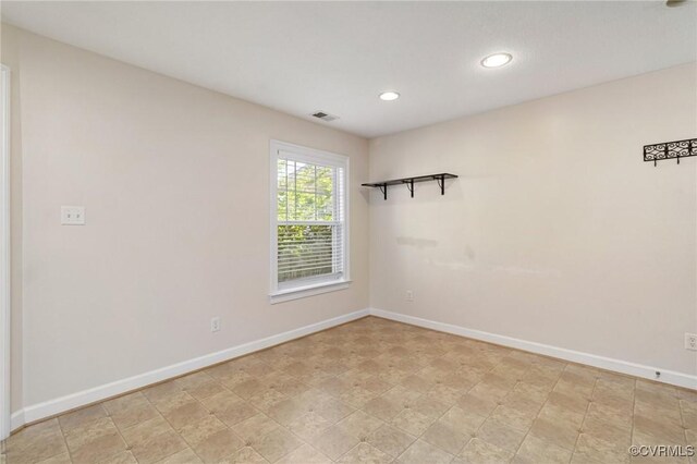 5529 Frog Pond Ln, Virginia Beach, VA 23455 - spare room featuring baseboards, visible vents, and recessed lighting