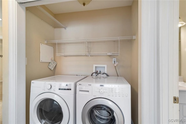 5529 Frog Pond Ln, Virginia Beach, VA 23455 - clothes washing area featuring laundry area and washer and dryer