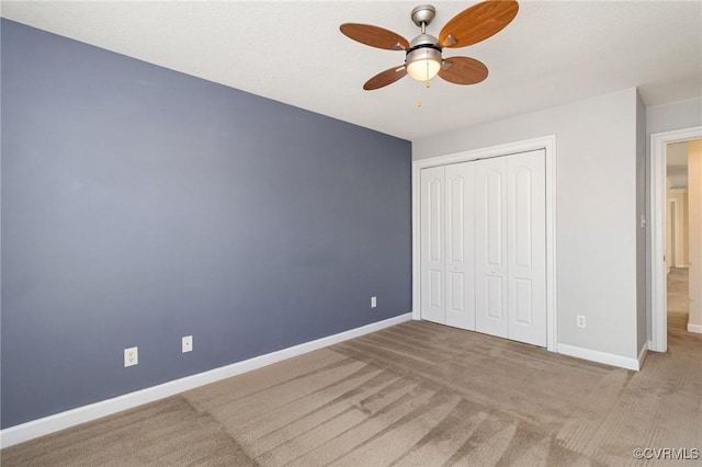 5529 Frog Pond Ln, Virginia Beach, VA 23455 - unfurnished bedroom with a closet, baseboards, a ceiling fan, and carpet