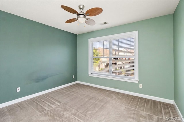 5529 Frog Pond Ln, Virginia Beach, VA 23455 - carpeted spare room featuring baseboards, a ceiling fan, and visible vents