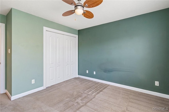 5529 Frog Pond Ln, Virginia Beach, VA 23455 - unfurnished bedroom with a closet, baseboards, ceiling fan, and carpet floors