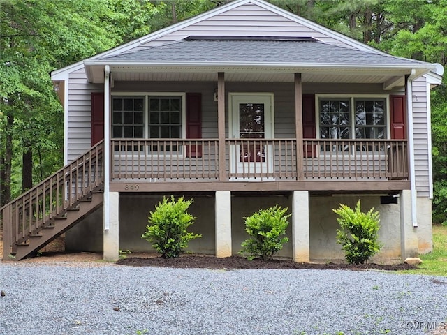 349 Whispering Pine Ln, Bumpass, VA 23024 - view of front of house featuring a porch and roof with shingles