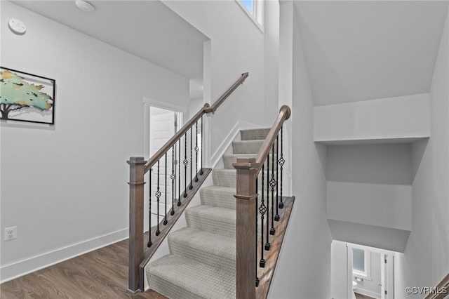 6 Flatwater Row Unit B, Henrico, VA 23231 - staircase featuring wood finished floors and baseboards