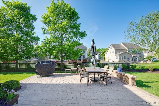 view of patio with a residential view