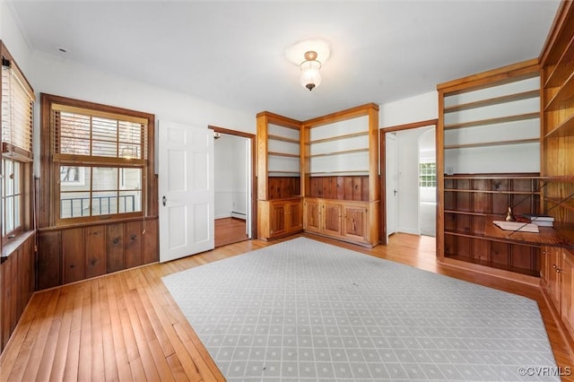 33356 Richmond Tpke, Hanover, VA 23069 - unfurnished room featuring hardwood / wood-style flooring, wooden walls, baseboard heating, and wainscoting