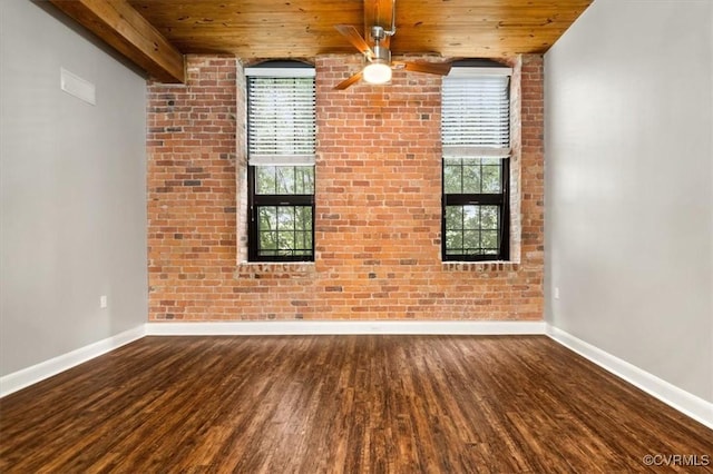 251 Rocketts Way Unit 204, Henrico, VA 23231 - spare room with wooden ceiling, wood finished floors, a ceiling fan, and baseboards