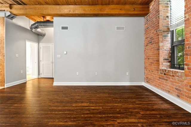 251 Rocketts Way Unit 204, Henrico, VA 23231 - spare room with wood finished floors, beam ceiling, wooden ceiling, and baseboards