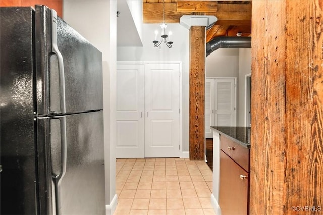 251 Rocketts Way Unit 204, Henrico, VA 23231 - kitchen featuring freestanding refrigerator and light tile patterned floors