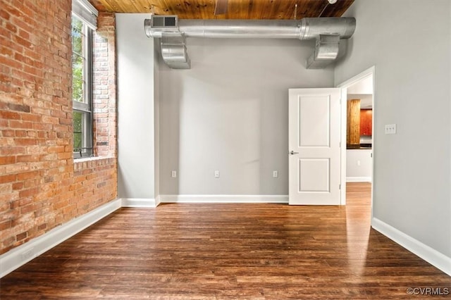 251 Rocketts Way Unit 204, Henrico, VA 23231 - basement featuring brick wall, wood finished floors, baseboards, and wooden ceiling