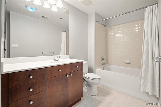 251 Rocketts Way Unit 204, Henrico, VA 23231 - full bathroom with tile patterned flooring, toilet, vanity, and shower / bath combination with curtain