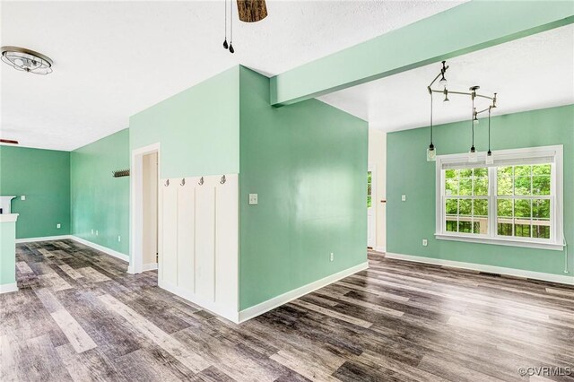 251 Ivy Glen Ln, Bumpass, VA 23024 - spare room featuring baseboards, ceiling fan, and wood finished floors