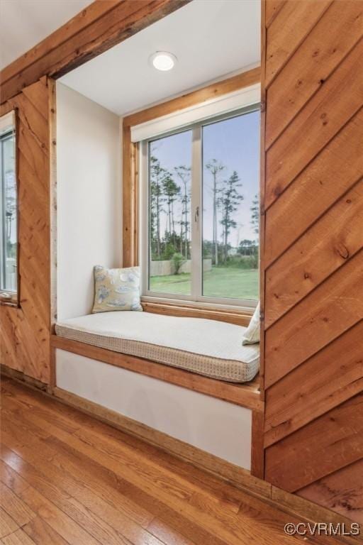 entryway with wood-type flooring