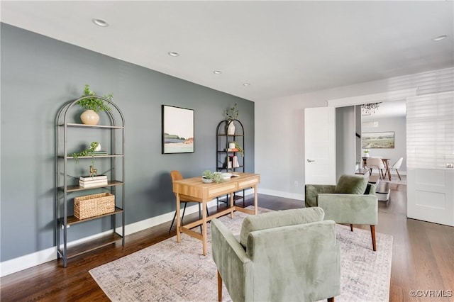 10102 Cherrywood Dr, Richmond, VA 23238 - living room featuring wood finished floors and recessed lighting